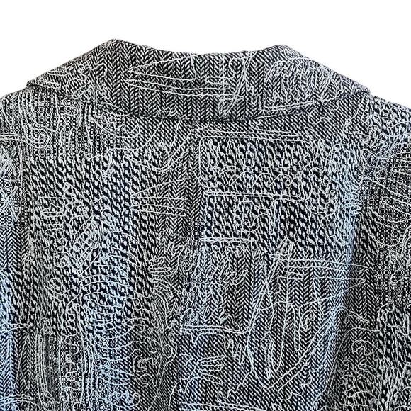 CHICO'S 3 | US XL Black White Metallic Shimmer Stitched Hali Blazer (J-276) - Picture 3 of 7